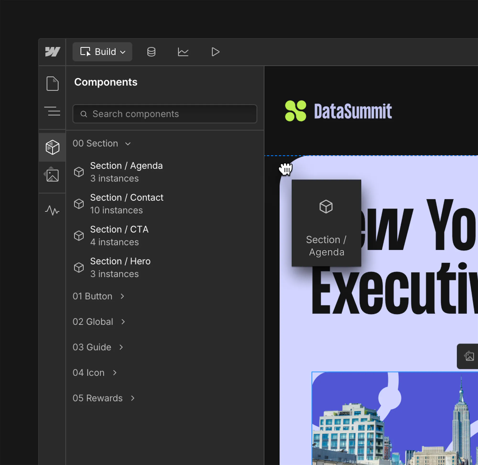 Page Builder Webflow : composition de pages avec des composants